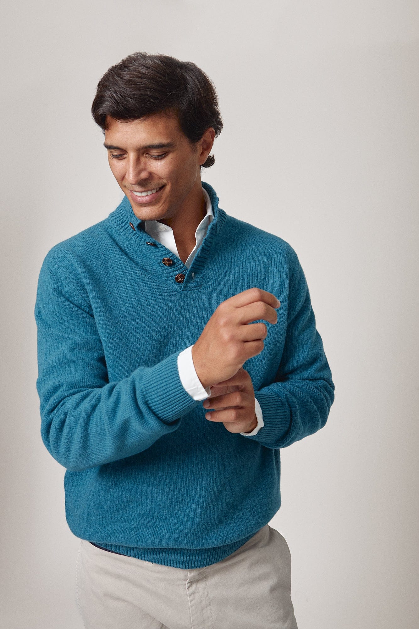 The Lambswool Botones Verde Patones
