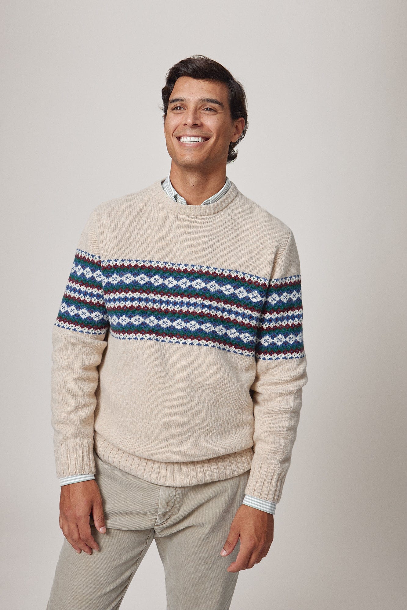 The Lambswool Jacquard Beige-zoom-1