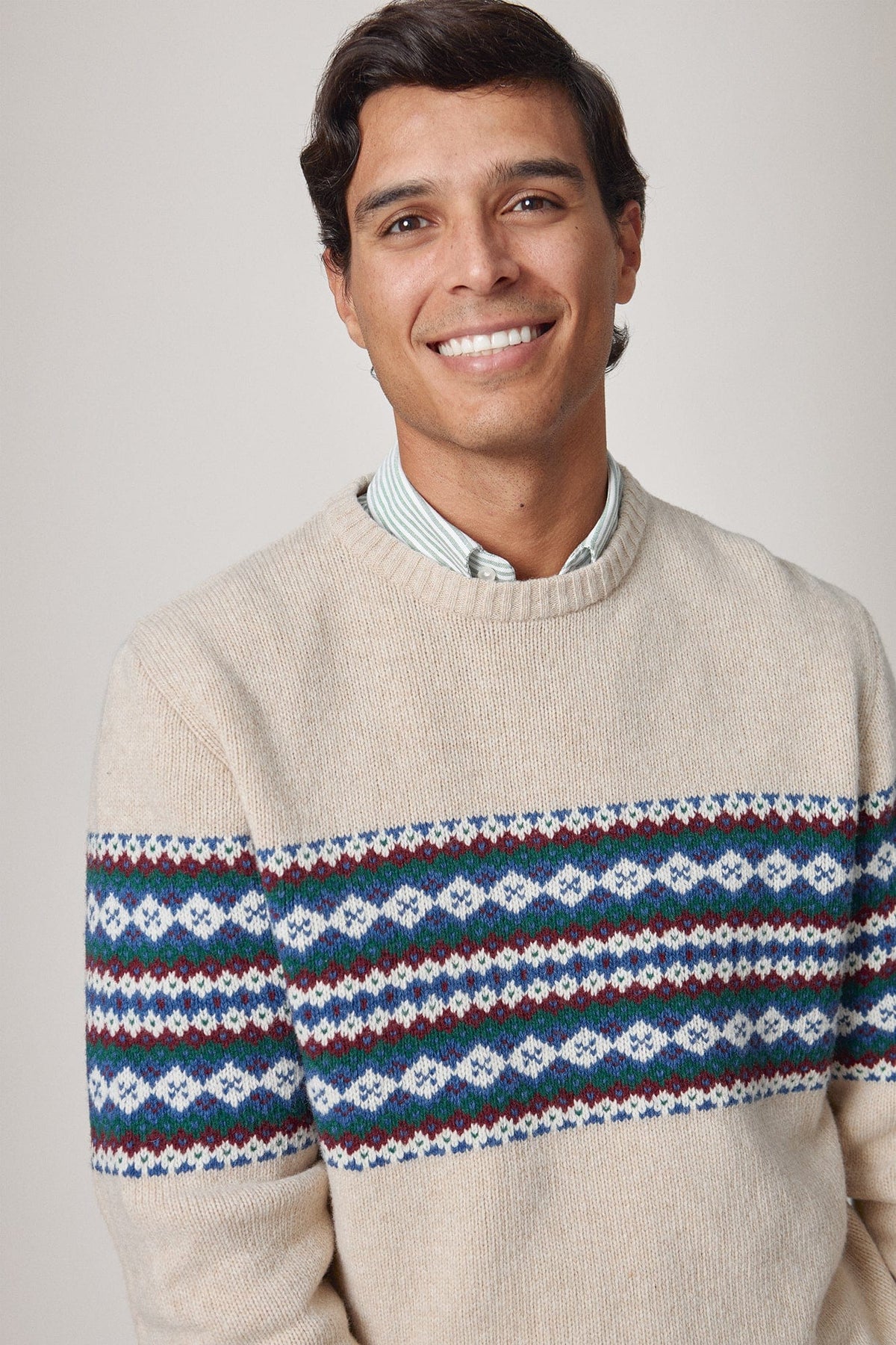 The Lambswool Jacquard Beige