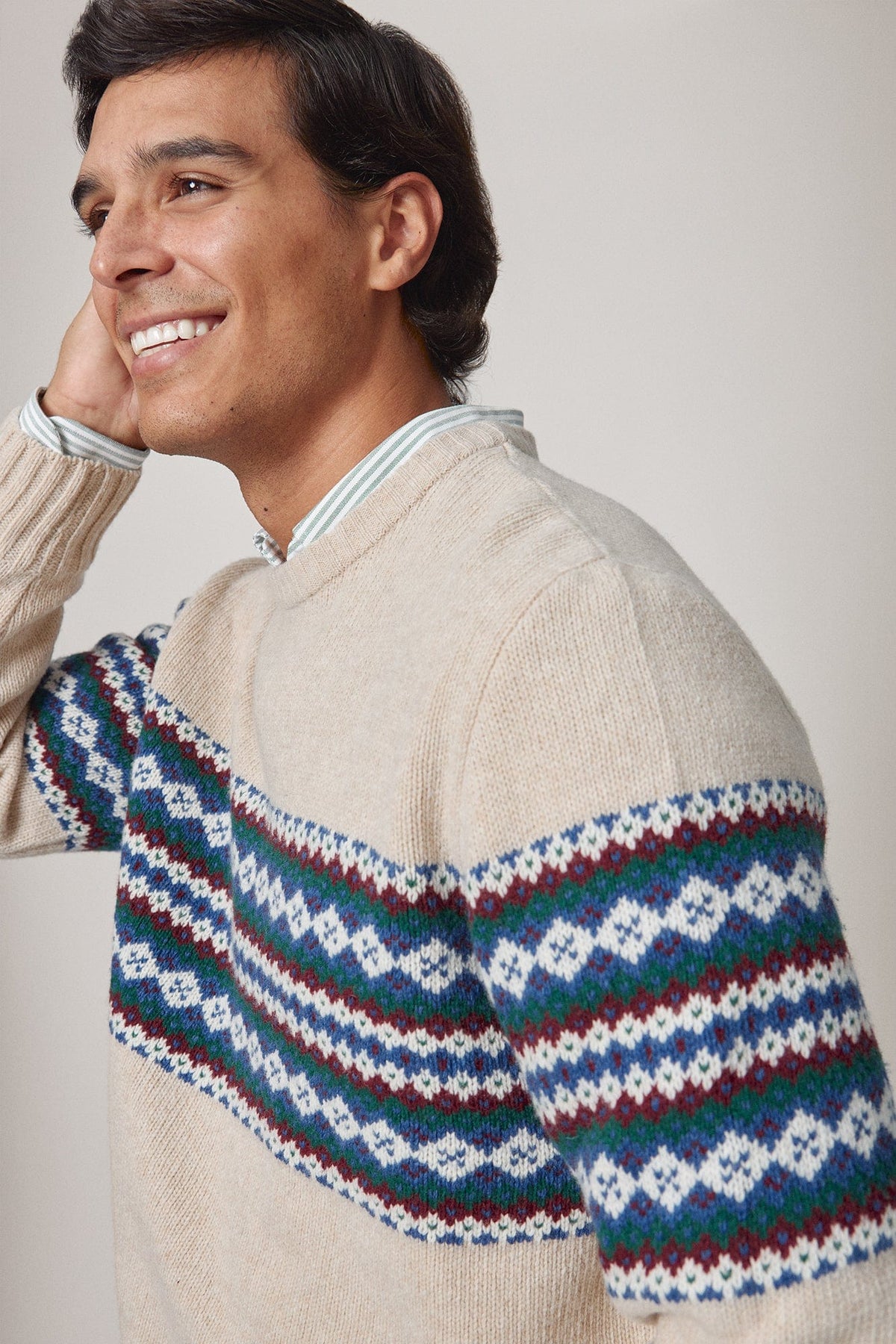 The Lambswool Jacquard Beige-3