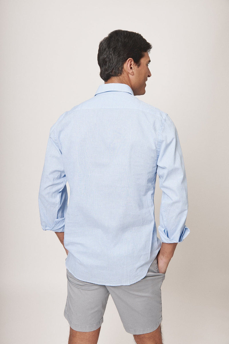 The Cotton Linen Polera Cuadro Pequeño Azul-zoom-